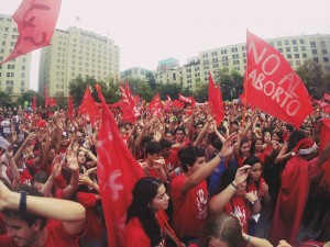 Marcha por la vida frente a la Moneda